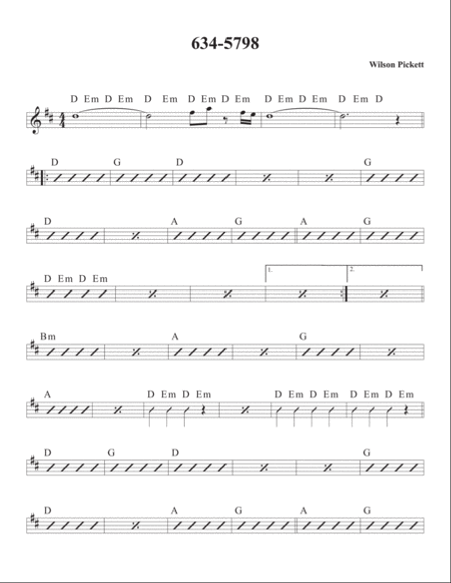 634-5789 Piano, Vocal, Guitar scores gallery preview page 1