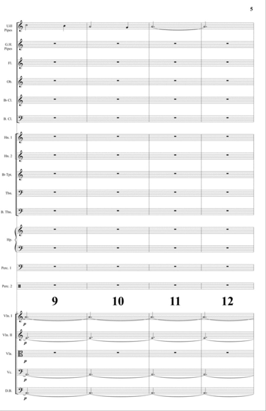 Tributum for Celtic Bagpipes and Chamber Orchestra by Nan Avant Chamber Orchestra scores gallery preview page 5