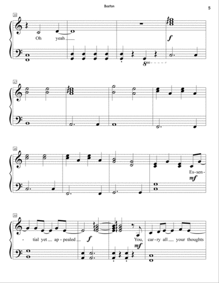 Boston Easy Piano scores gallery preview page 5