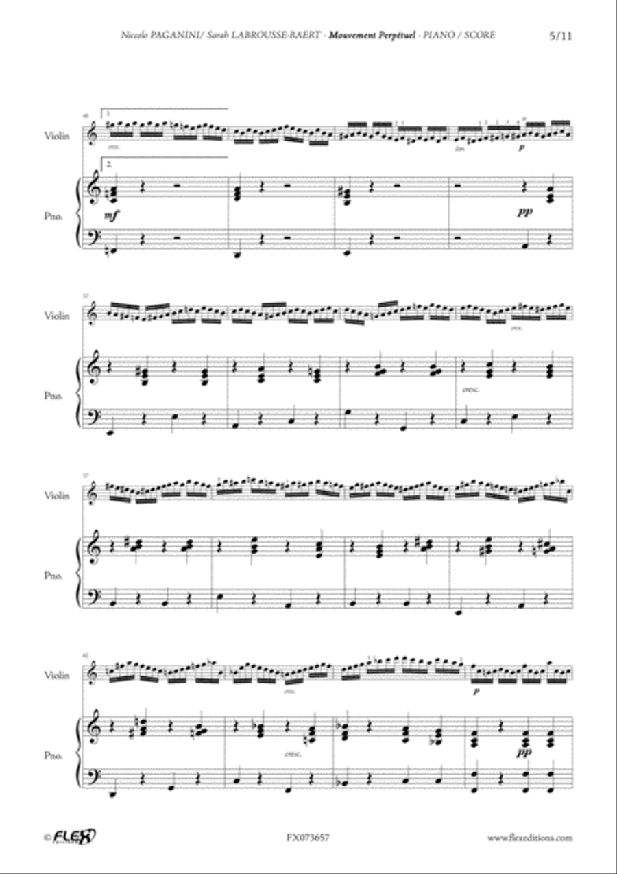 Mouvement Perpetuel Violin Solo scores gallery preview page 5