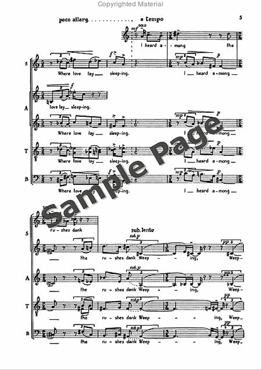Poems 5 & An Epigram Of Wm. Blake 4-Part scores gallery preview page 6