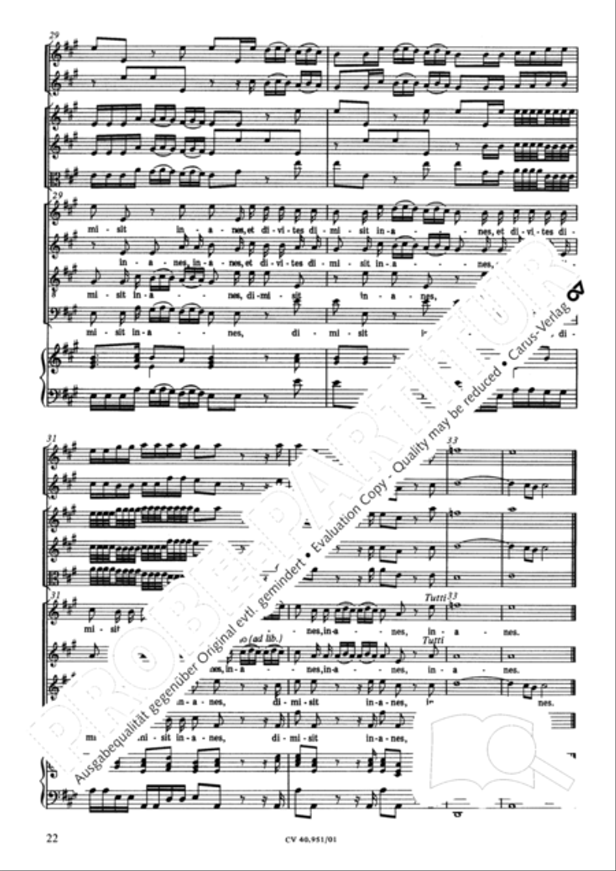 Magnificat in A Magnificat in A 4-Part scores gallery preview page 29