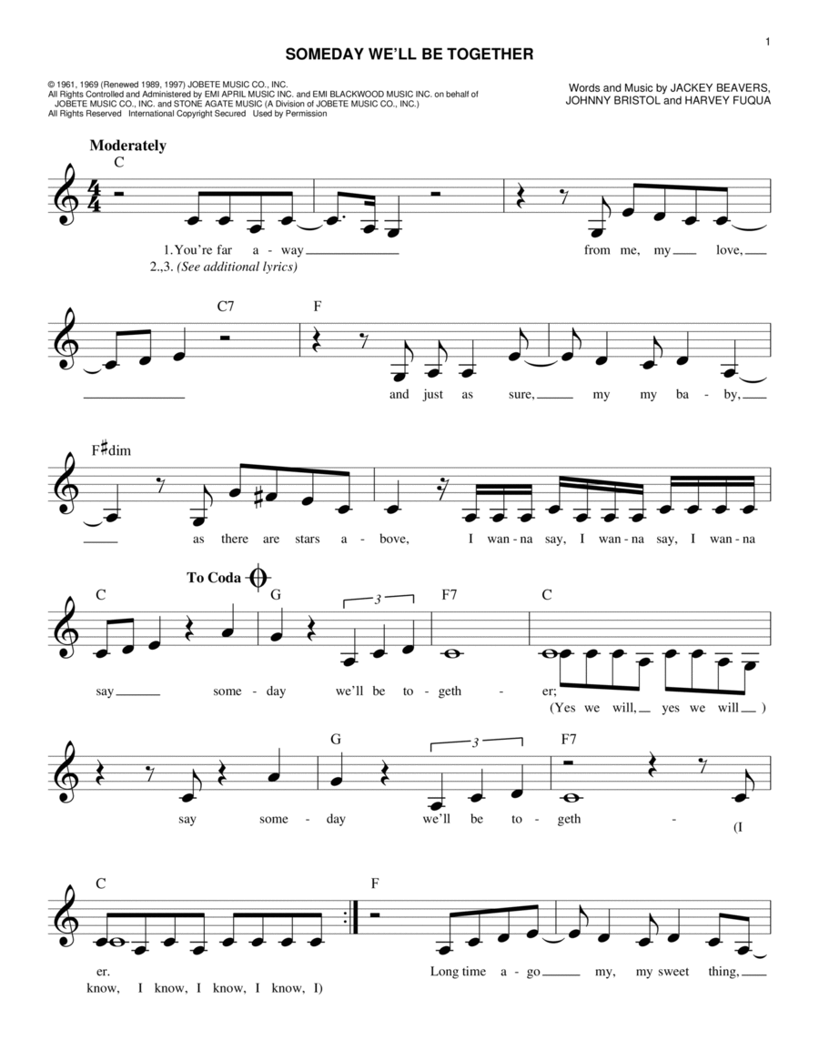 Someday We'll Be Together Piano scores gallery preview page 1