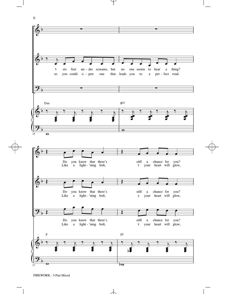 Firework (arr. Roger Emerson) 3-Part scores gallery preview page 4