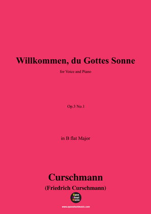 Book cover for Curschmann-Willkommen,du Gottes Sonne,Op.3 No.1,in B flat Major