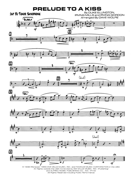 Prelude to a Kiss: B-flat Tenor Saxophone