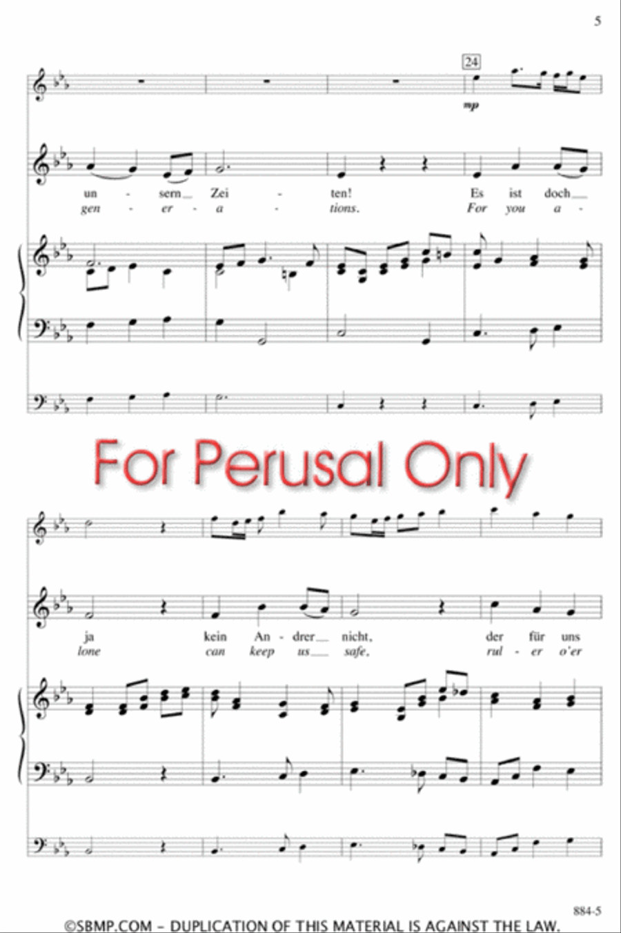 Mendelssohn's Prayer for Peace - SA Octavo SA scores gallery preview page 4
