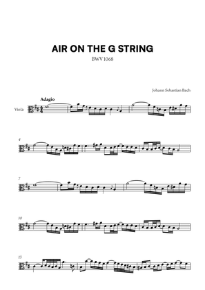 Book cover for Johann Sebastian Bach - Air on the G String (for Viola Solo)