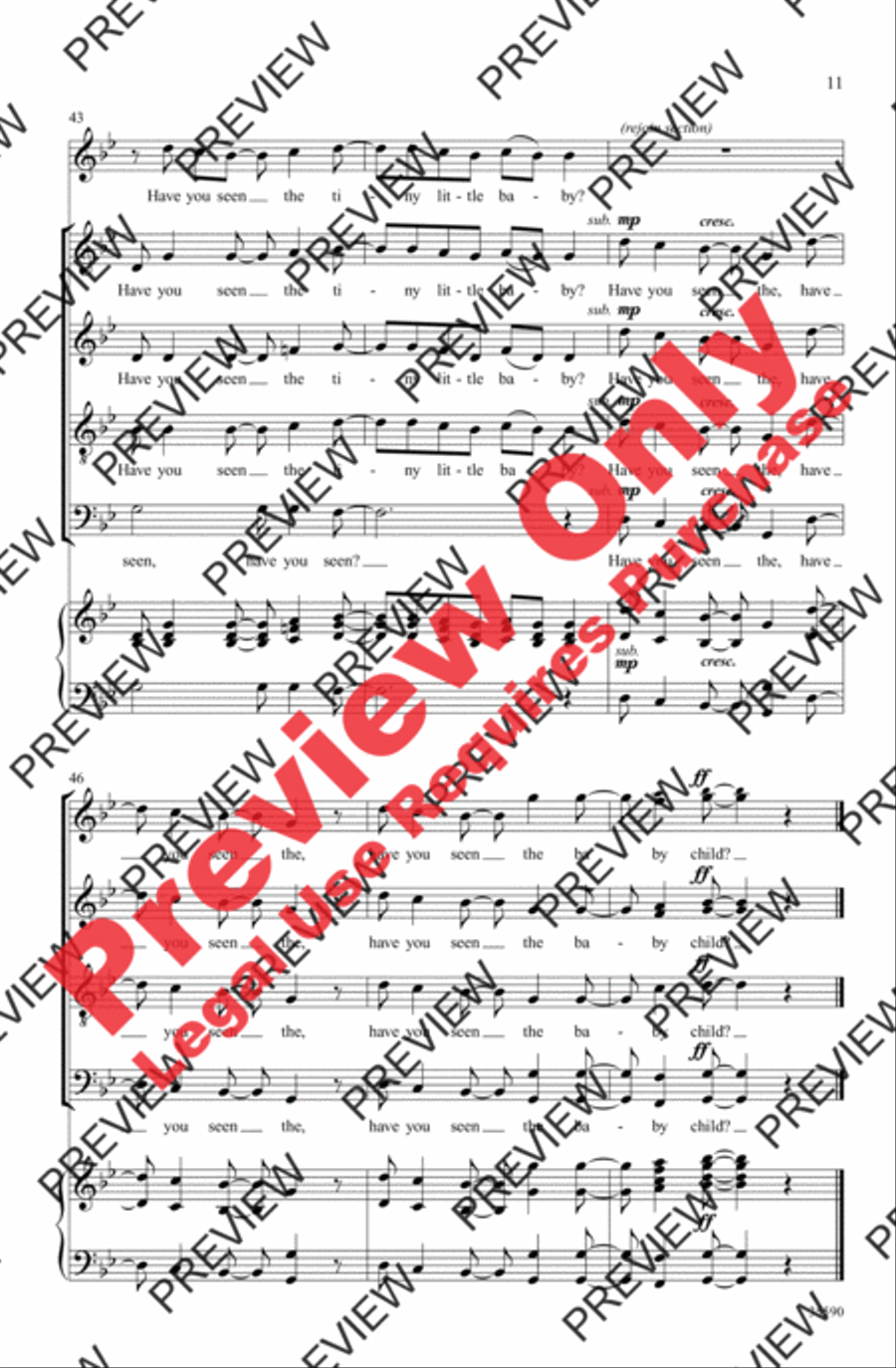 Have You Seen the Baby? 4-Part scores gallery preview page 11