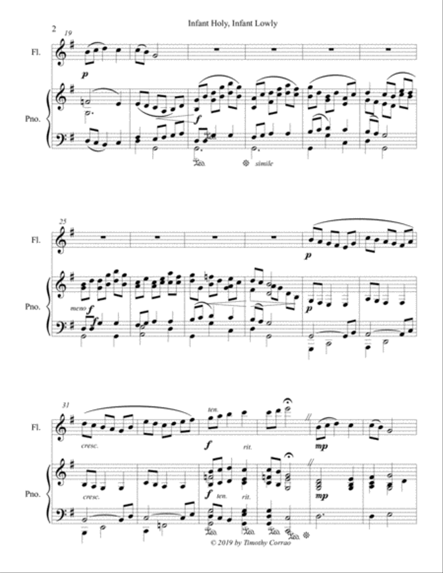 Infant Holy, Infant Lowly Flute scores gallery preview page 2
