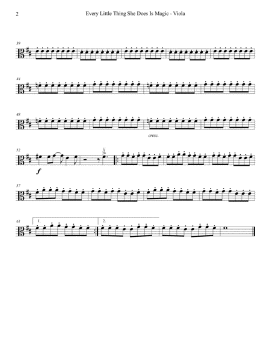 Every Little Thing She Does Is Magic String Quartet scores gallery preview page 6