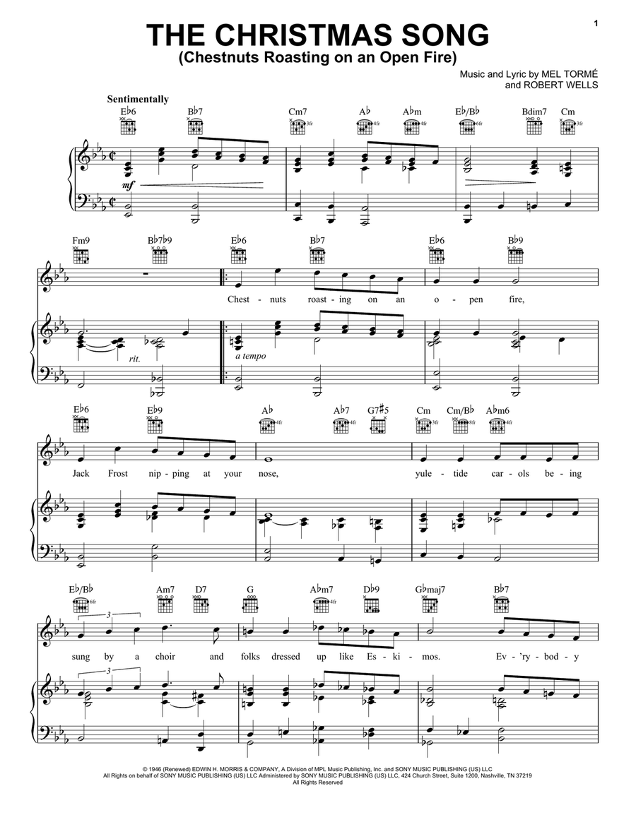 The Christmas Song (Chestnuts Roasting On An Open Fire) Guitar scores gallery preview page 1