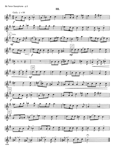 Sonata For Saxophone Quartet - Bb Tenor Saxophone