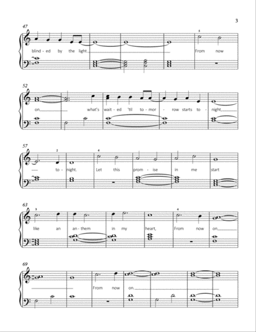 From Now On From Now On Easy Piano scores gallery preview page 3