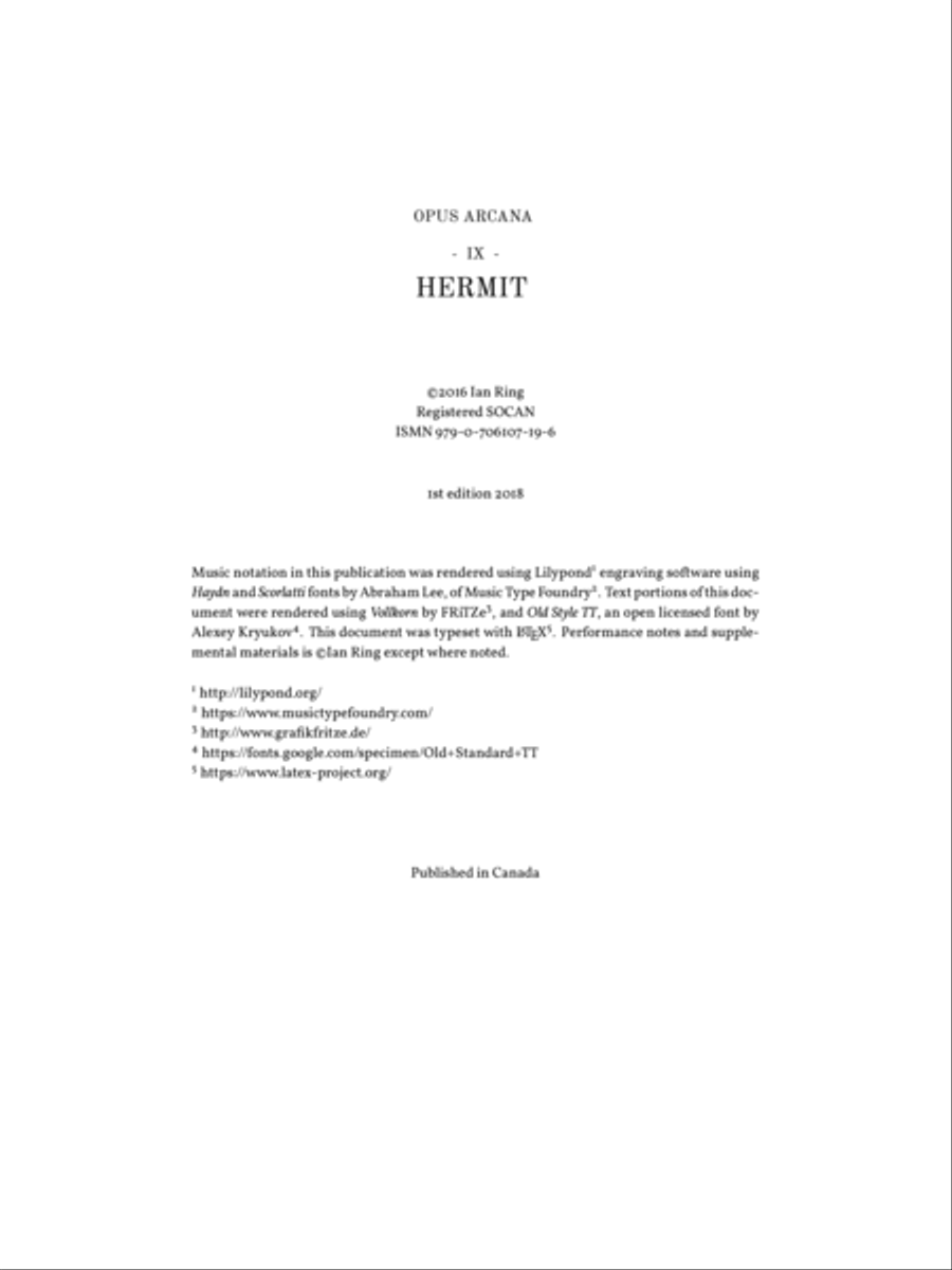 Ian Ring - Opus Arcana - 9 - Hermit Piano Solo scores gallery preview page 2