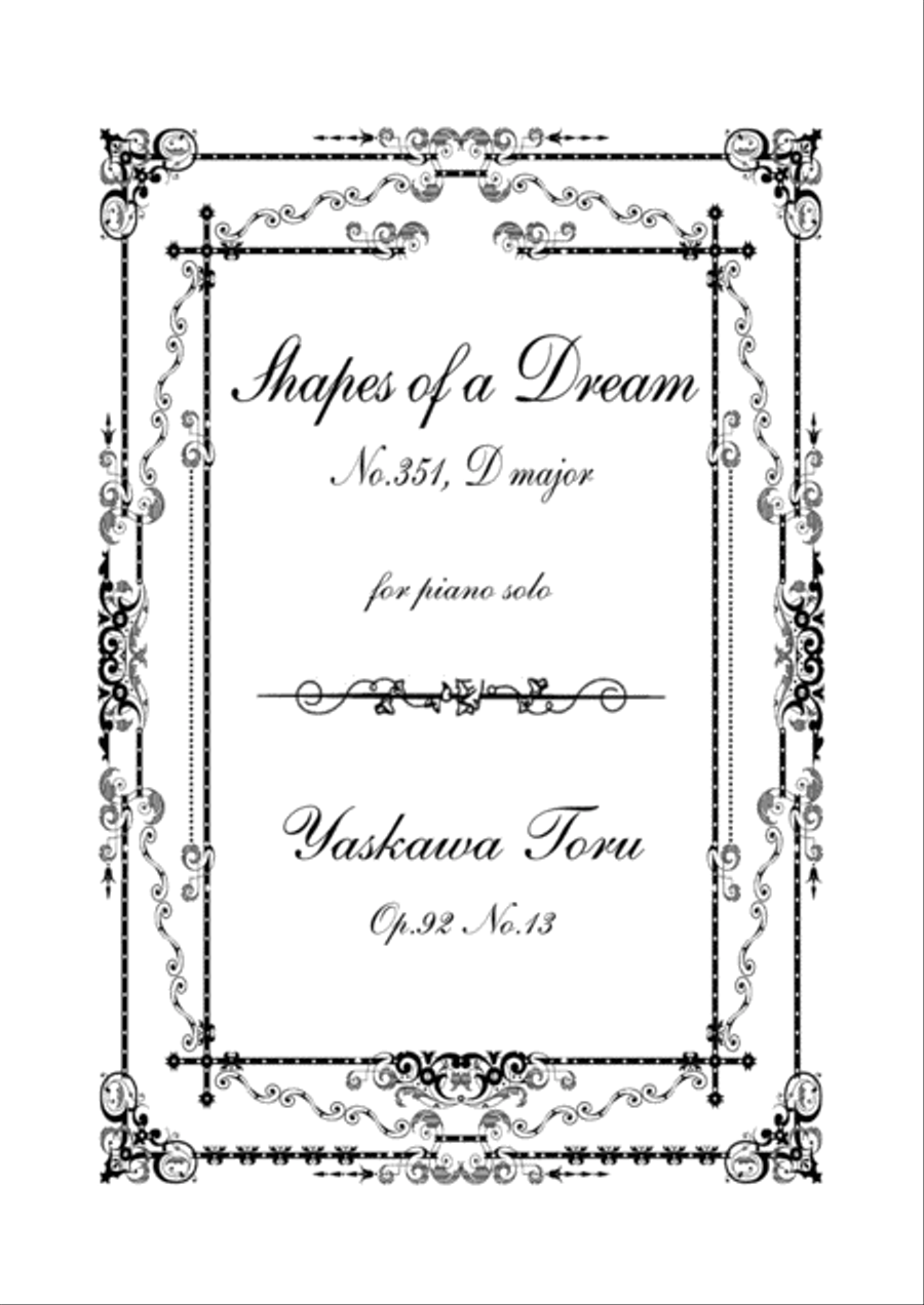 Shapes of a Dream No.351, D major, Op.92 No.13 Piano Solo scores gallery preview page 1