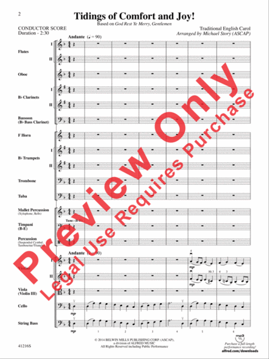 Tidings of Comfort and Joy! Full Orchestra scores gallery preview page 3