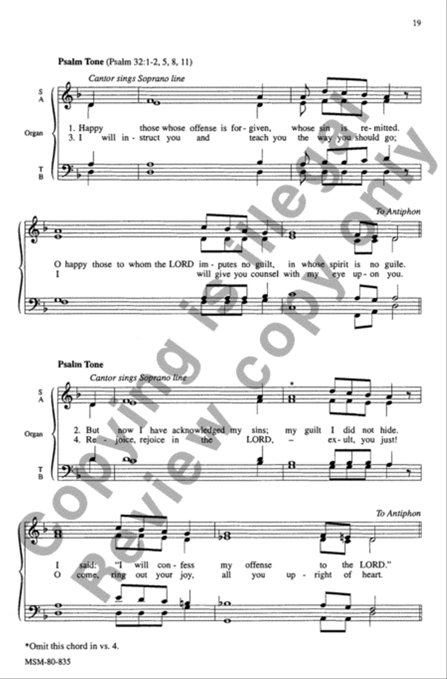 Communion Antiphons for the Lenten Season 4-Part scores gallery preview page 20