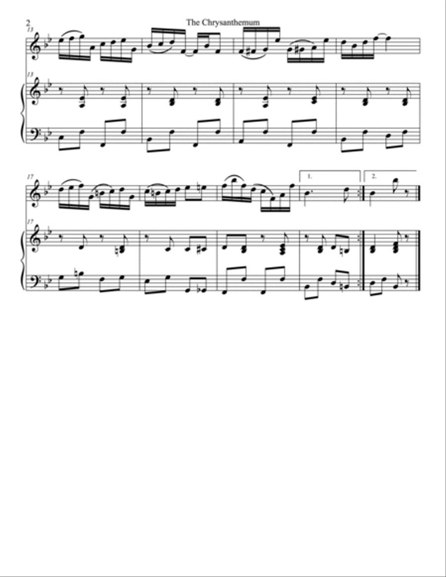 The Chrysanthemum Duet for Violin and Piano Violin Solo scores gallery preview page 2