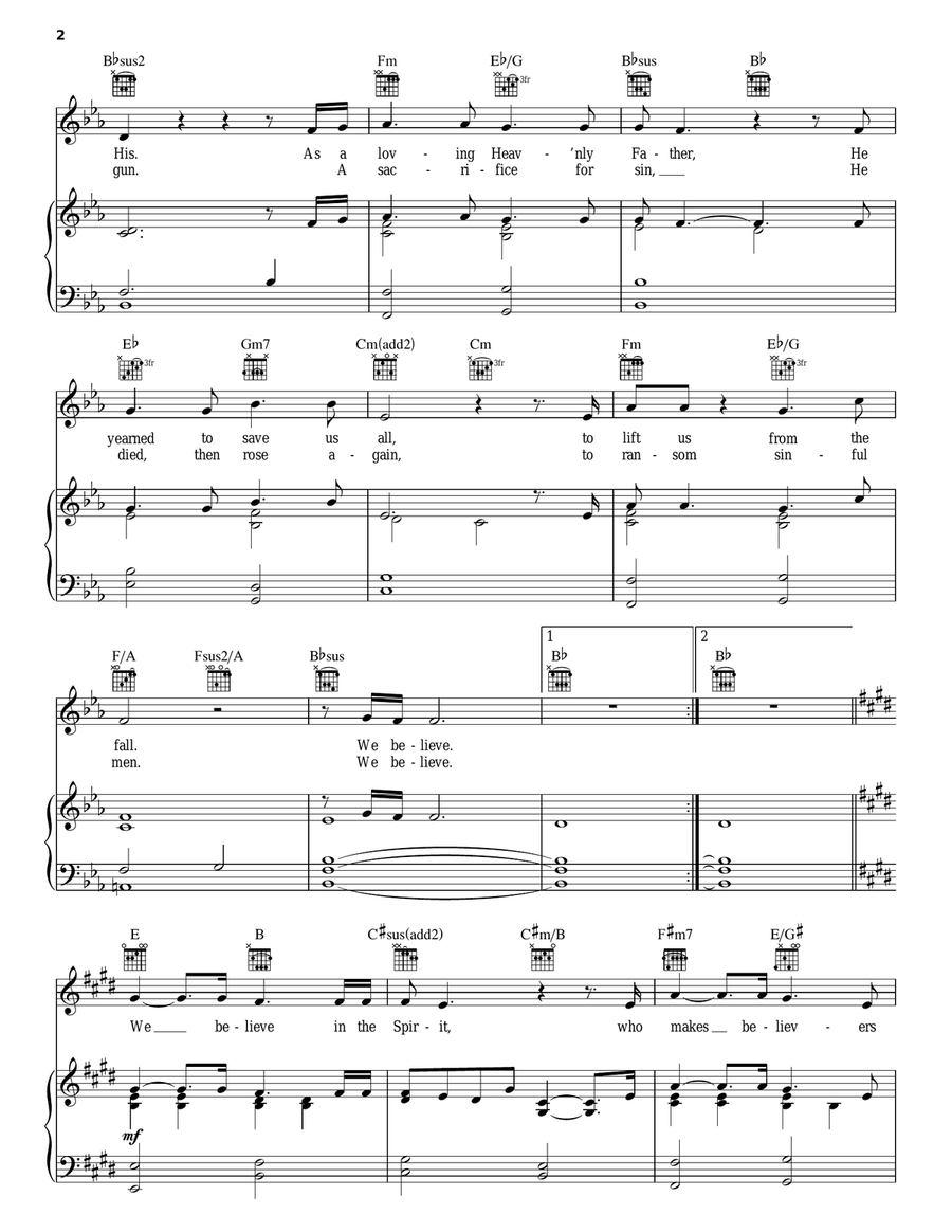 We Believe Piano, Vocal, Guitar scores gallery preview page 2
