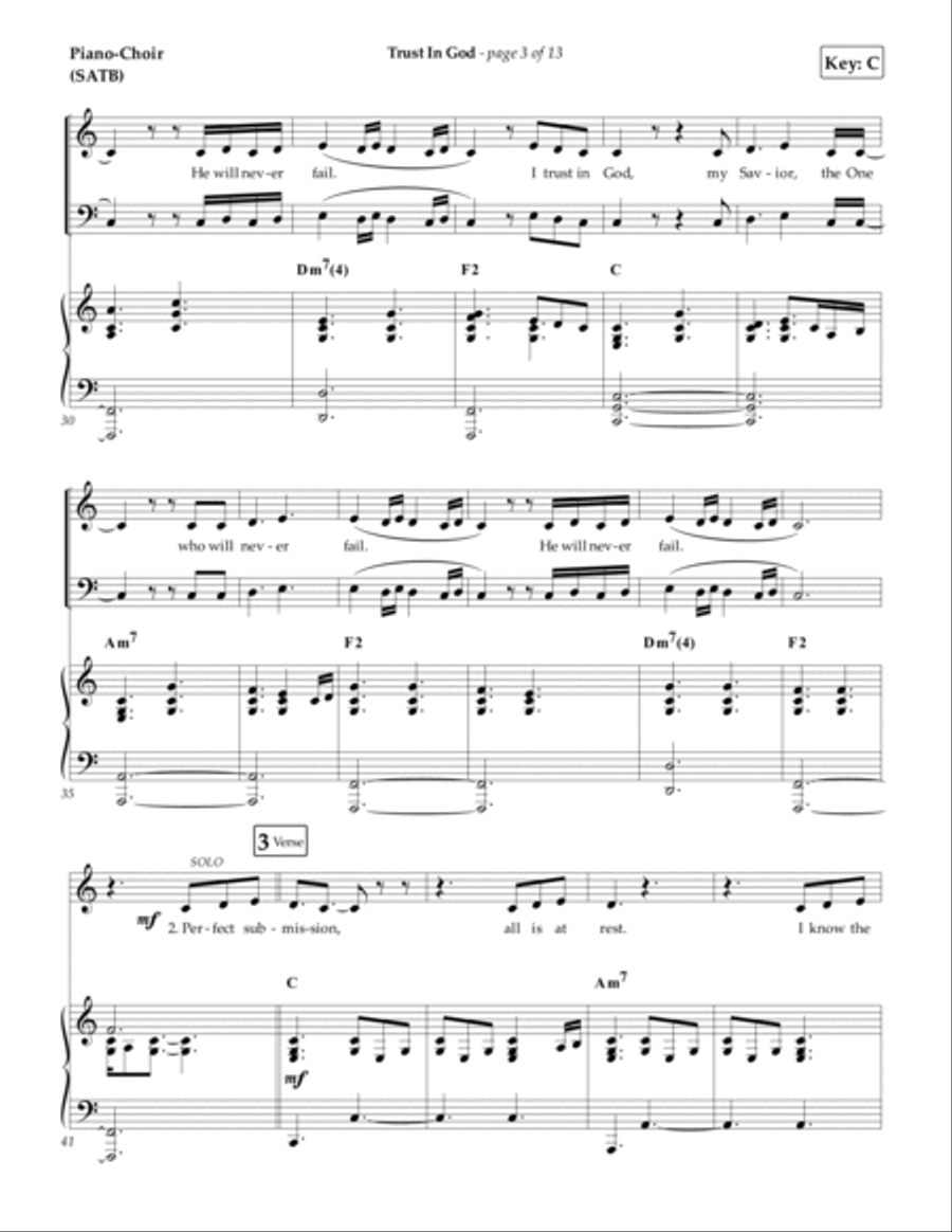 Trust In God Piano, Vocal, Guitar scores gallery preview page 3