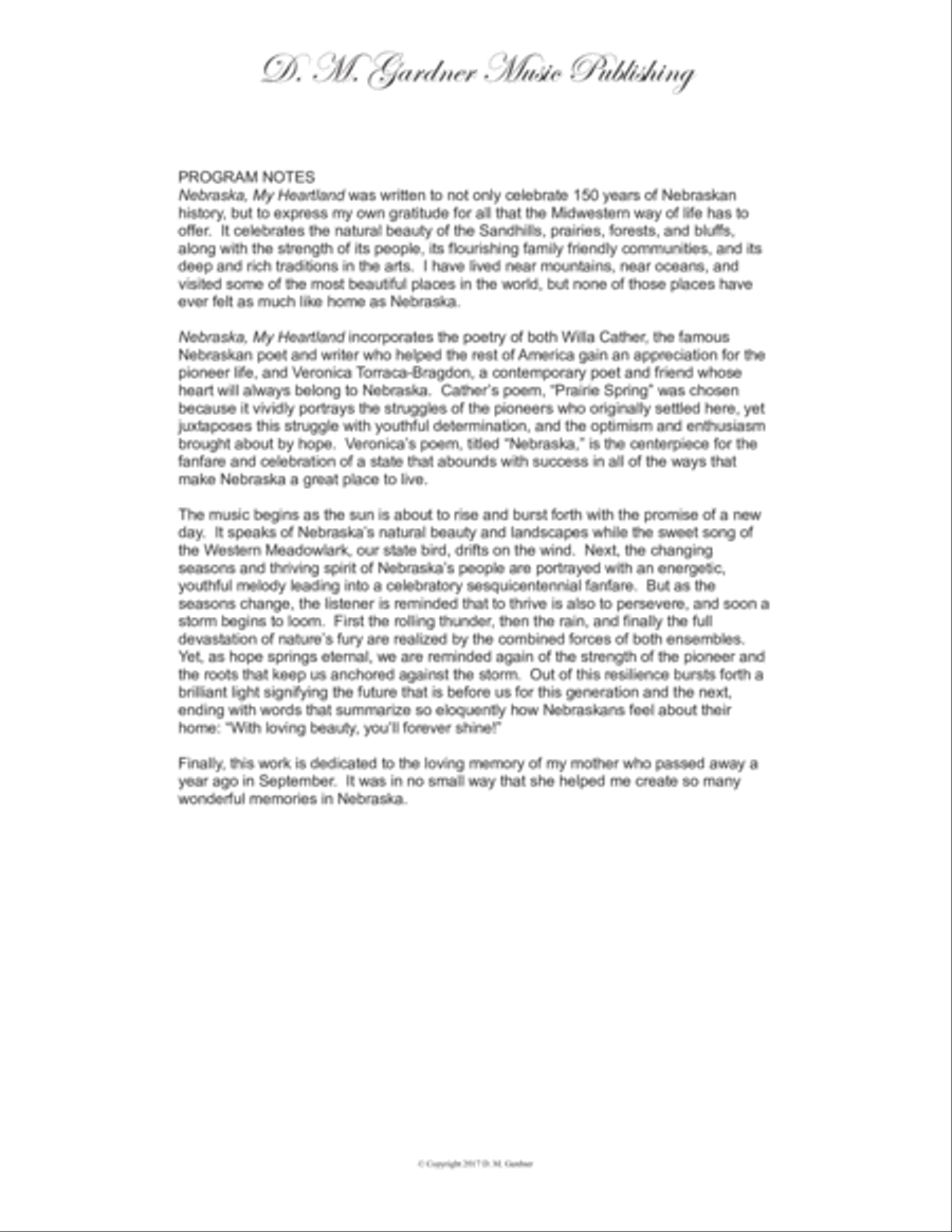 Nebraska - My Heartland (CHORAL SCORE) 4-Part scores gallery preview page 2