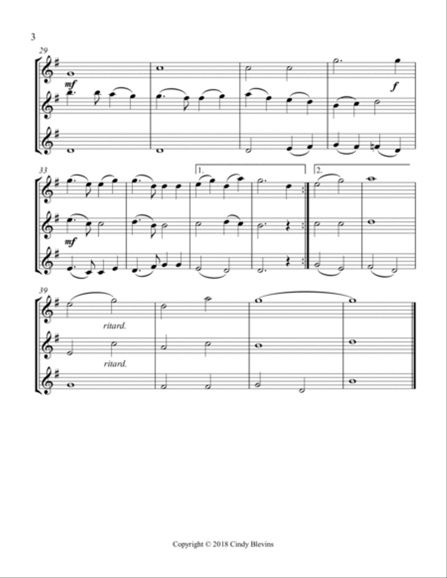 America, the Beautiful, Violin Trio String Trio scores gallery preview page 4