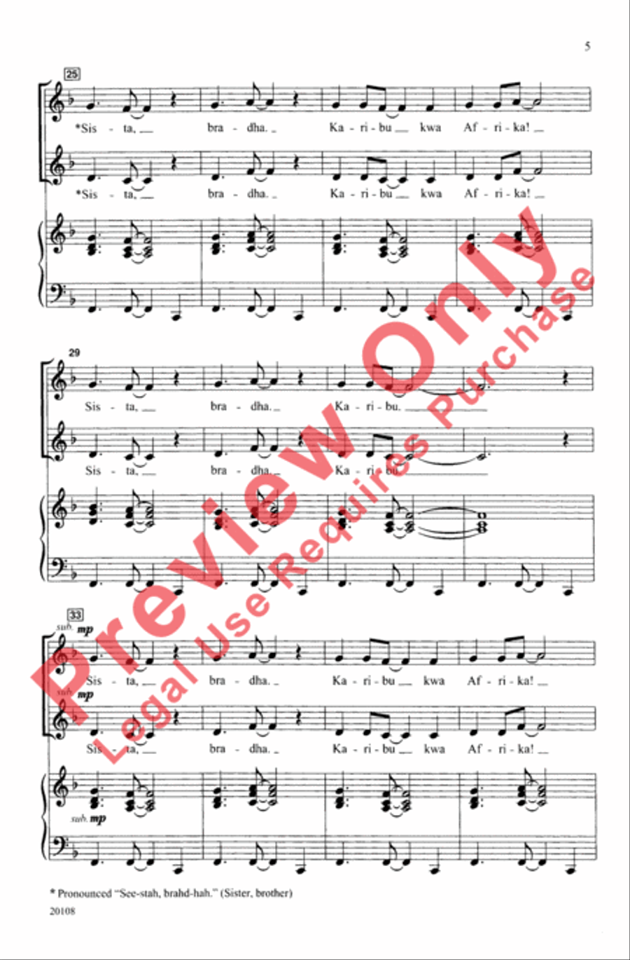 Jambo, Karibu Kwa Afrika 2-Part scores gallery preview page 4