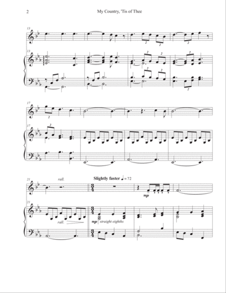 My Country, 'Tis of Thee (French Horn-Piano) Horn scores gallery preview page 2