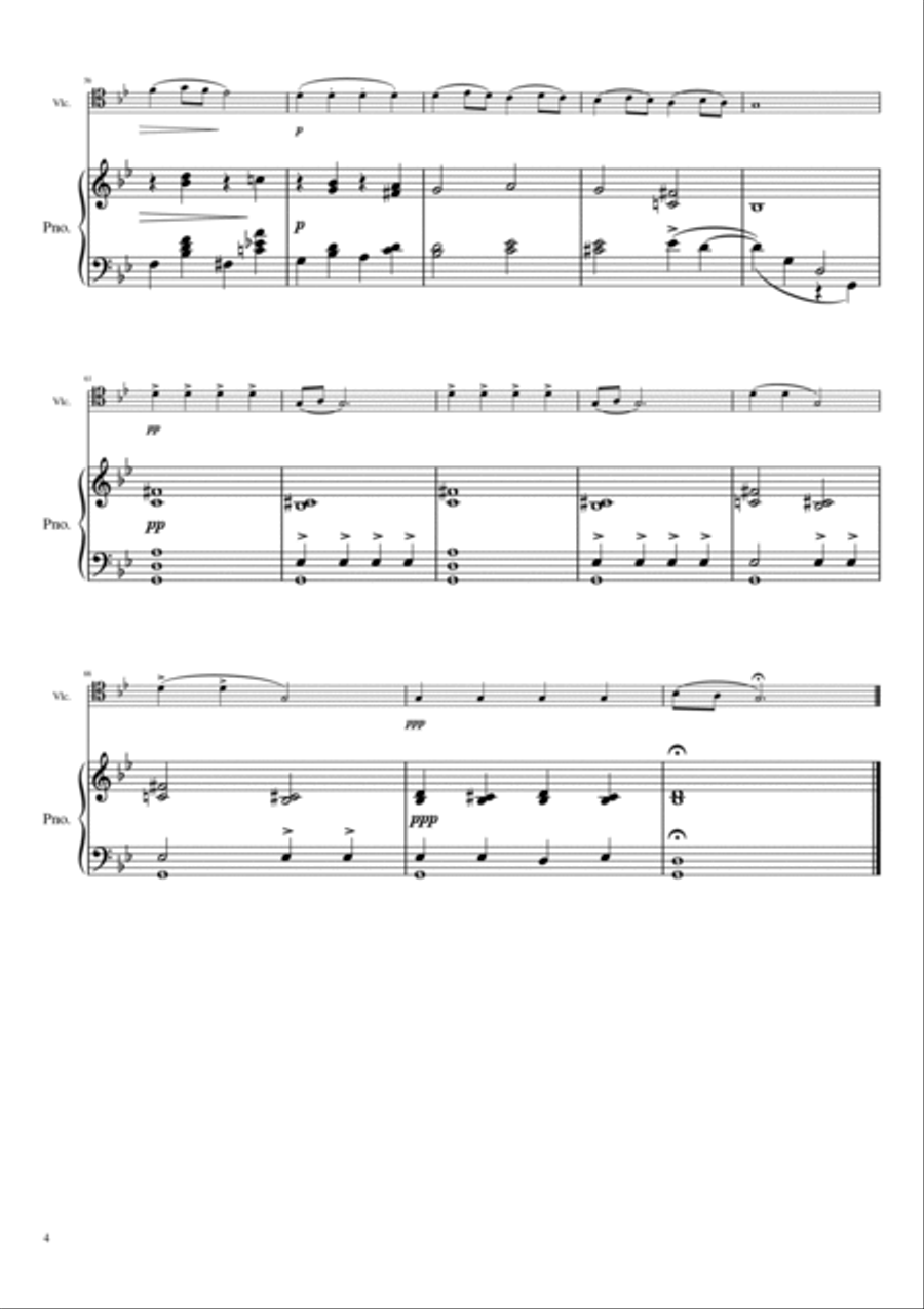Tchaikovsky - Chanson triste (for piano and cello) Op.40 No.2 (1878) Original (Verzhbilovich) Piano scores gallery preview page 4