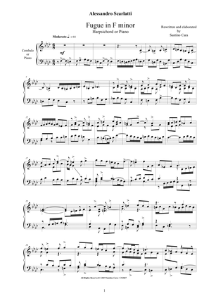 Book cover for Scarlatti A - Fugue in F minor for Harpsichord (or Piano)