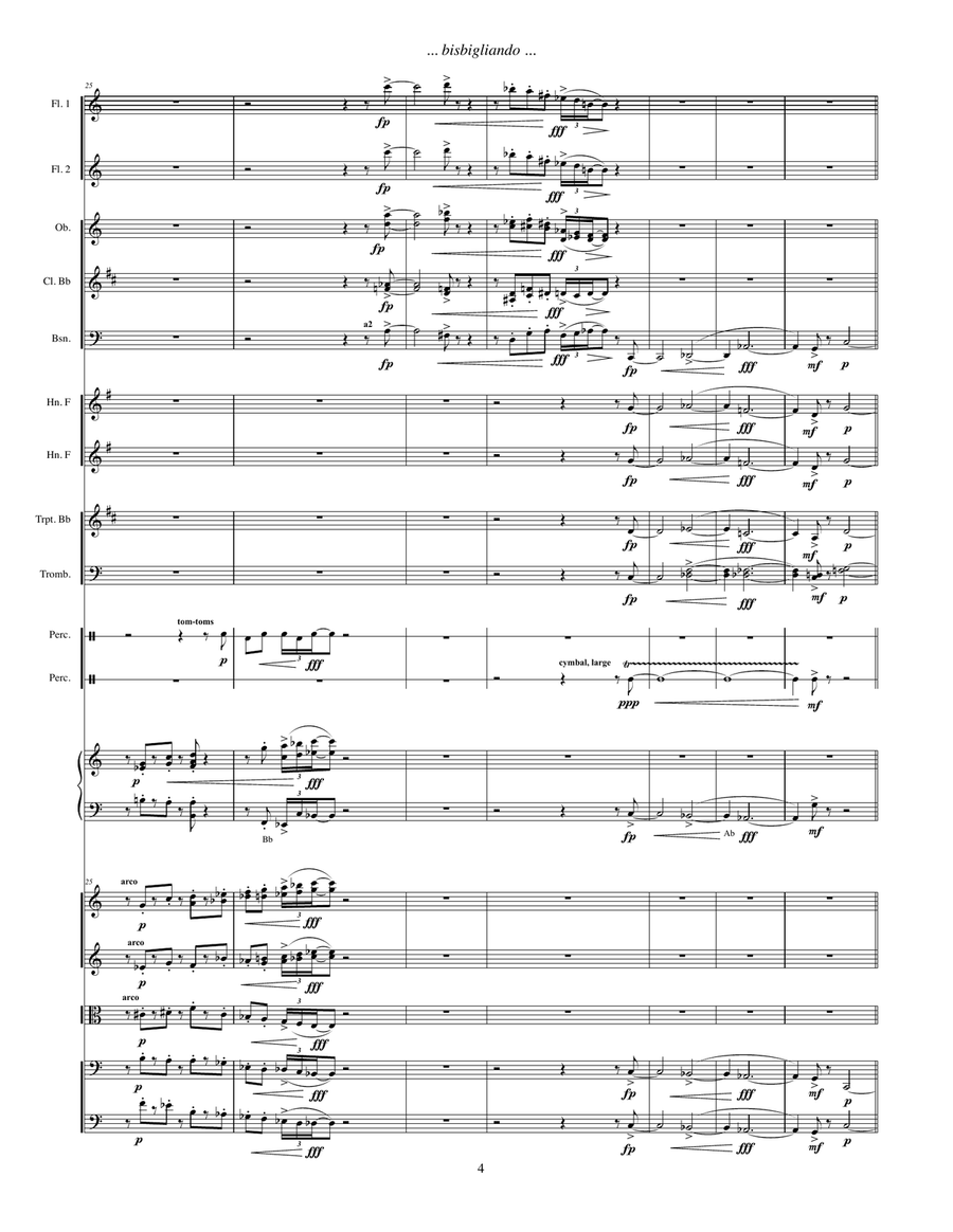 ... bisbigliando ... (2009) for harp solo and orchestra Small Ensemble scores gallery preview page 6