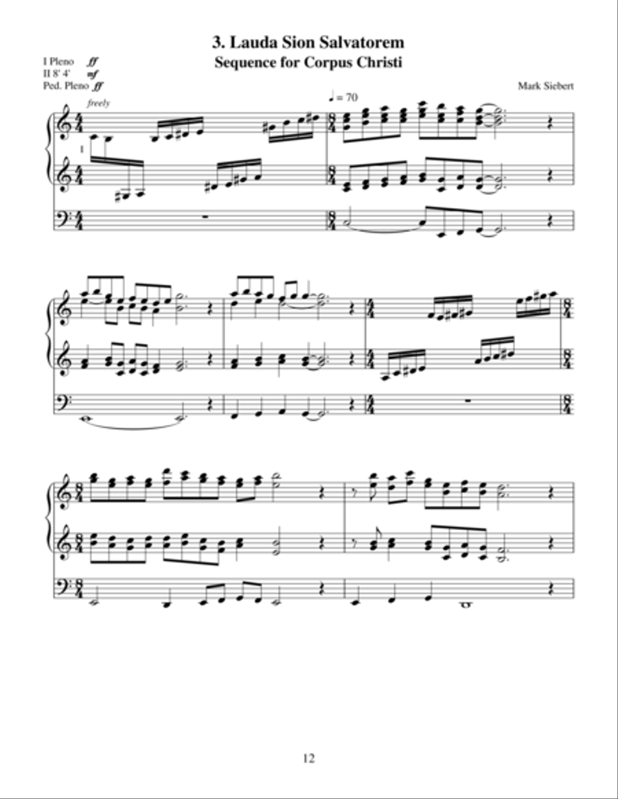 Three Preludes on Gregorian Sequences Organ scores gallery preview page 4