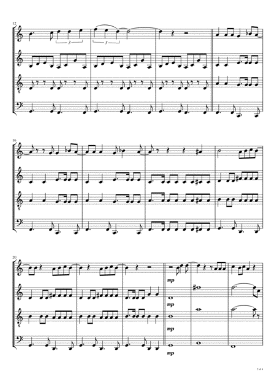 (so) Tired Of Waiting For You Woodwind Quartet scores gallery preview page 3