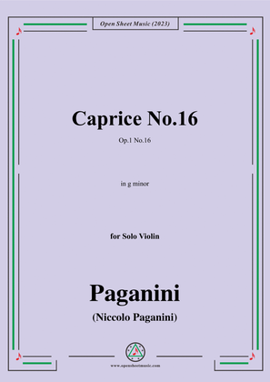 Paganini-Caprice No.16,Op.1 No.16,in g minor,for Solo Violin