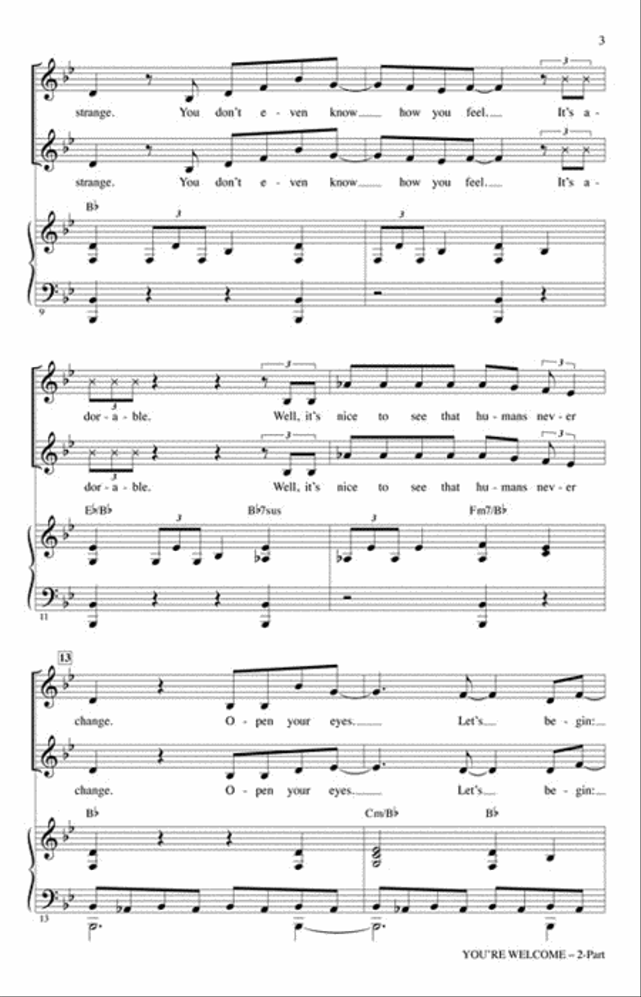 You're Welcome (from Moana) 2-Part scores gallery preview page 3