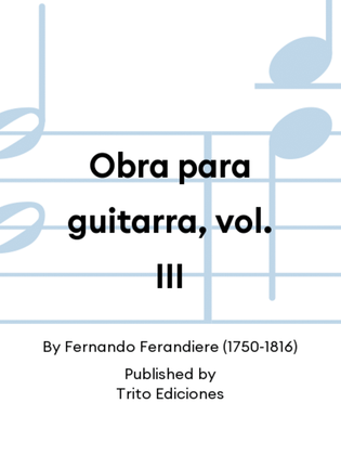 Obra para guitarra, vol. III