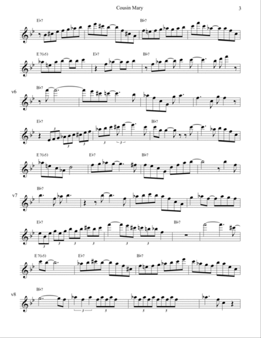 Cousin Mary Tenor Saxophone scores gallery preview page 3