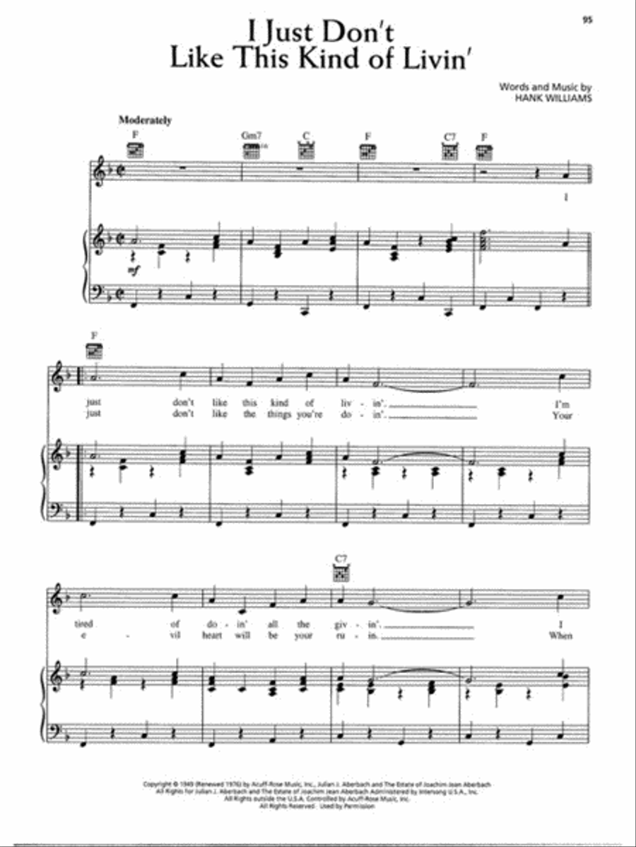 Hank Williams Complete Piano, Vocal, Guitar scores gallery preview page 5