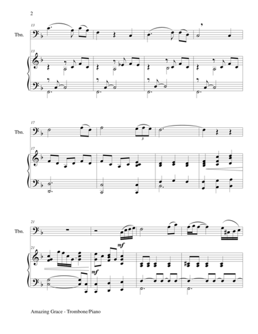 AMAZING GRACE (Trombone Piano and Trombone Part) image number null