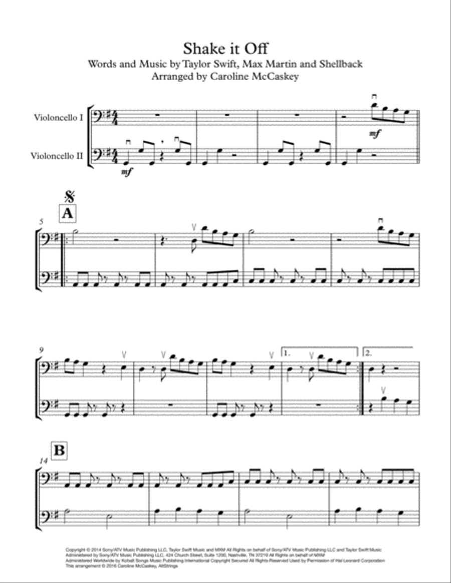 Shake It Off String Duet scores gallery preview page 2