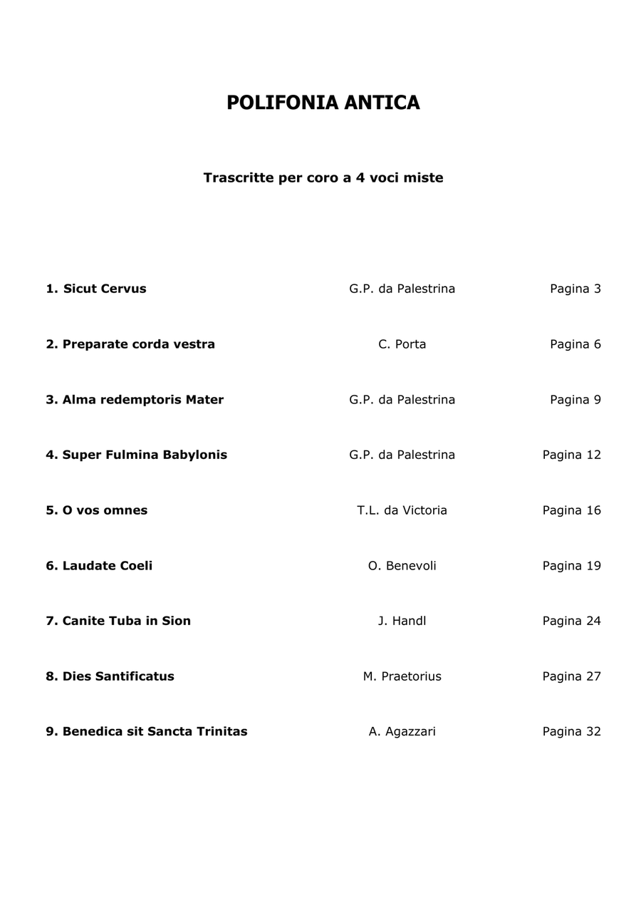MASTERPIECES OF RENAISSANCE POLYPHONY - VOLUME 1 - Read inside the track list - For SATB Choir - Pag 4-Part scores gallery preview page 3