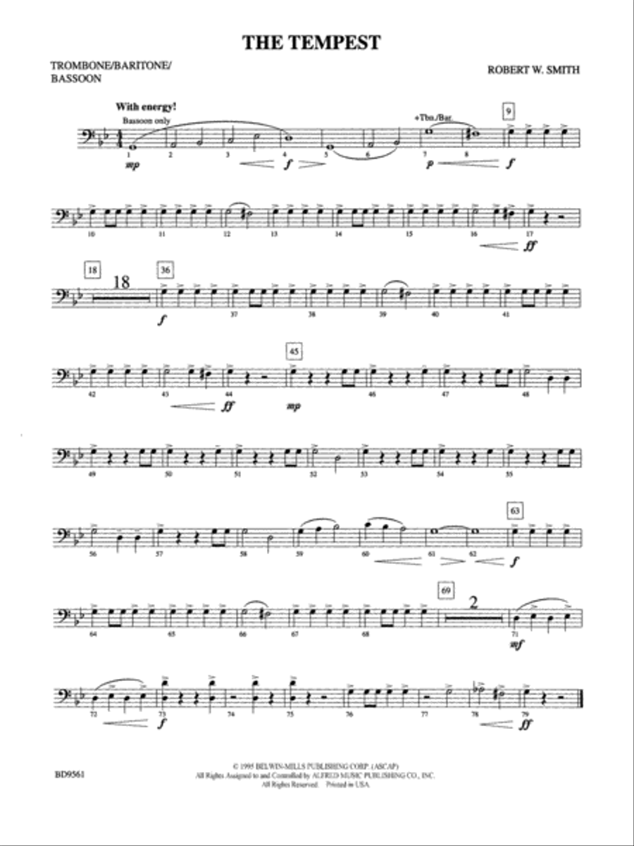 The Tempest: 1st Trombone Concert Band scores gallery preview page 1