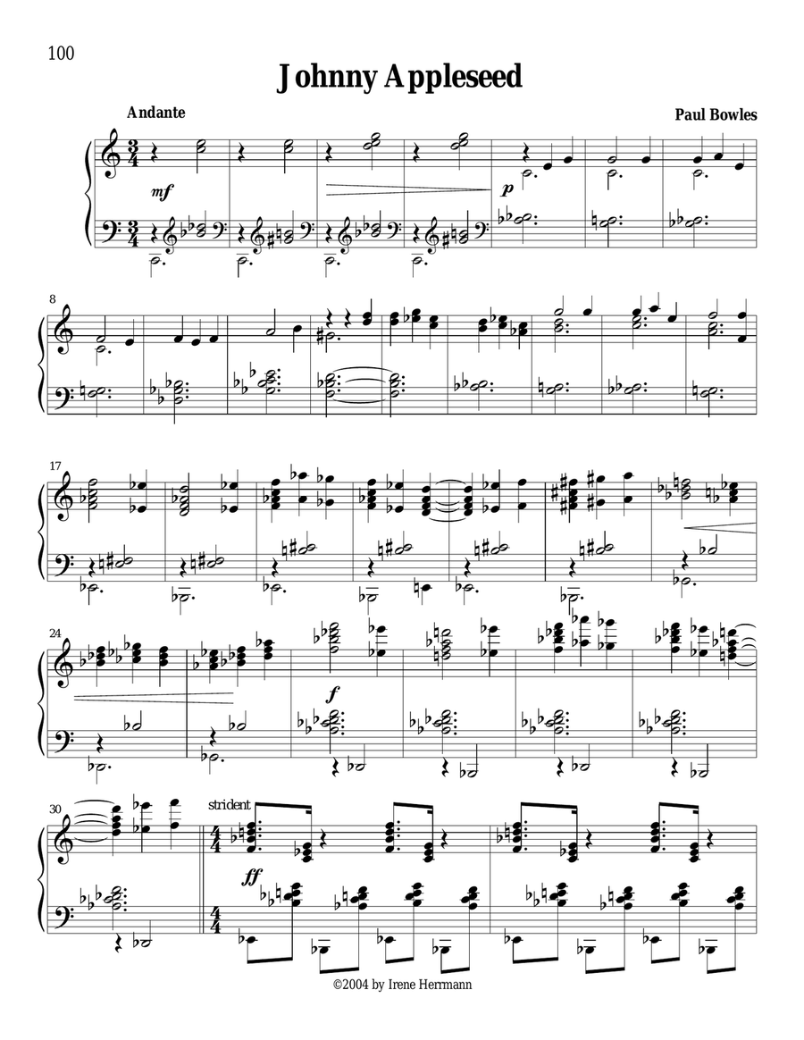 Johnny Appleseed Piano Solo scores gallery preview page 1