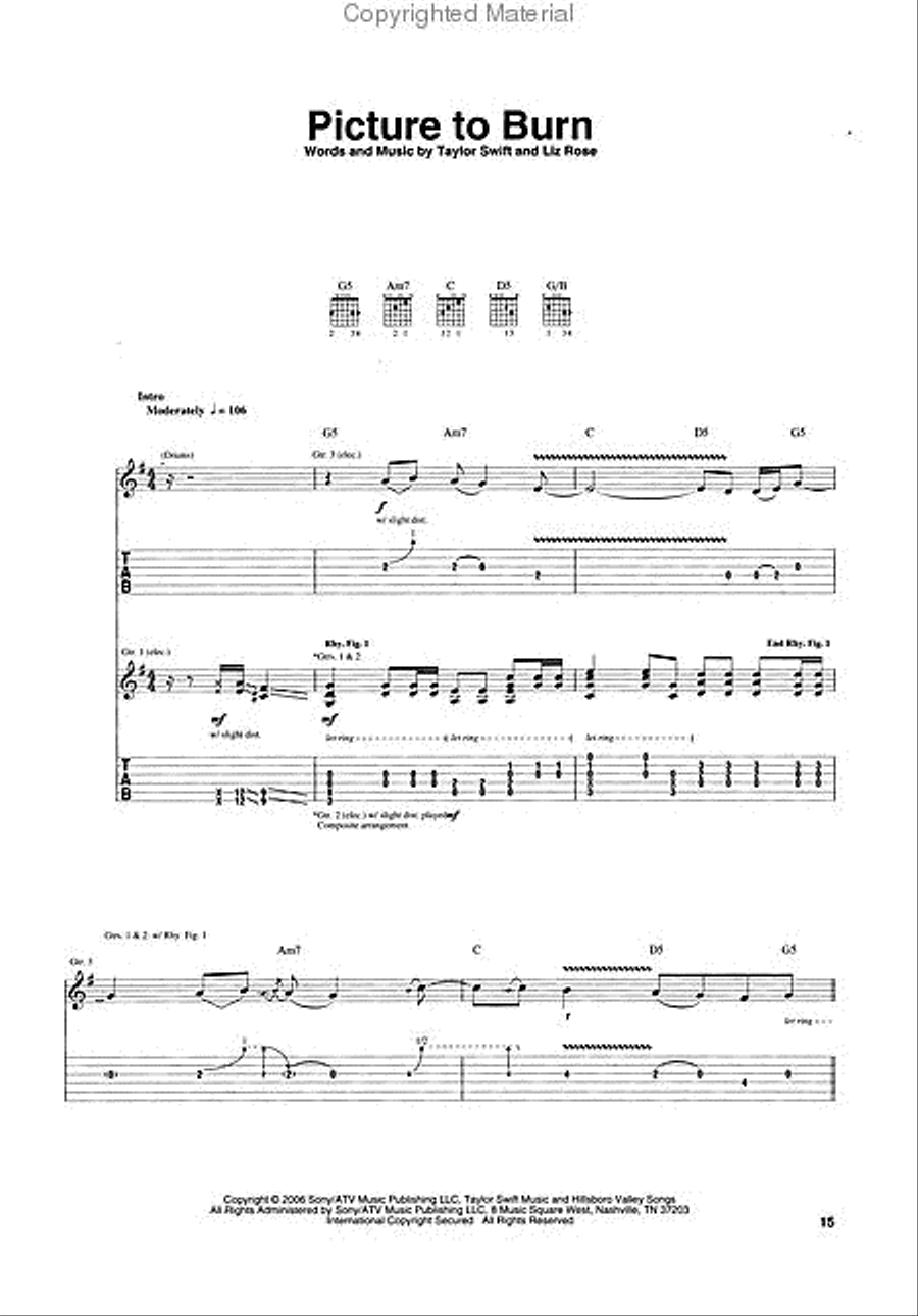 Taylor Swift Electric Guitar scores gallery preview page 3