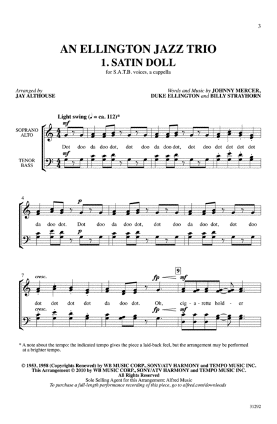 An Ellington Jazz Trio 4-Part scores gallery preview page 2