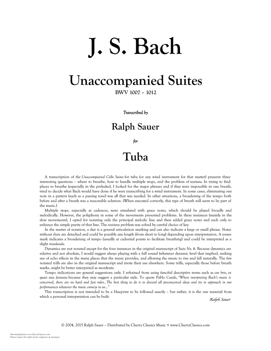 Unaccompanied Suites for Tuba Tuba scores gallery preview page 2