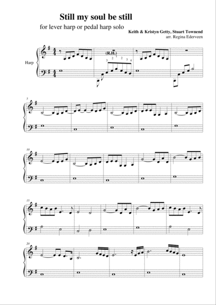 Still my soul be still - lever harp solo Celtic Harp scores gallery preview page 1