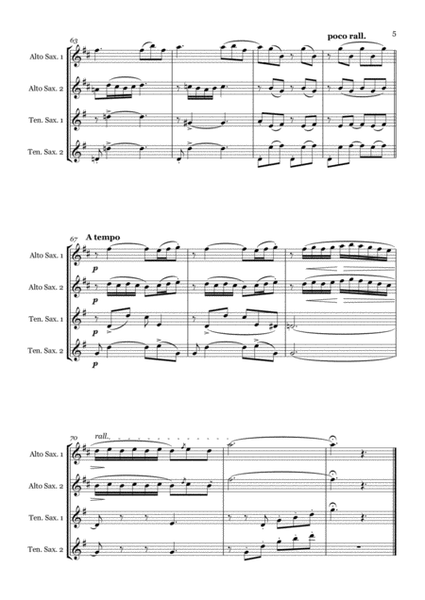 Flower Duet from Lakmé (Delibes) - Saxophone quartet (AATT) image number null