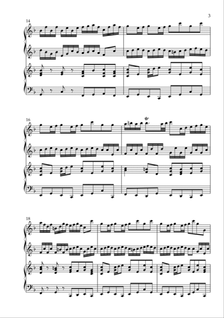 Brandenburg Concerto No. 2 in F Major, BWV 1047 (Organ Duet) Organ Solo scores gallery preview page 3